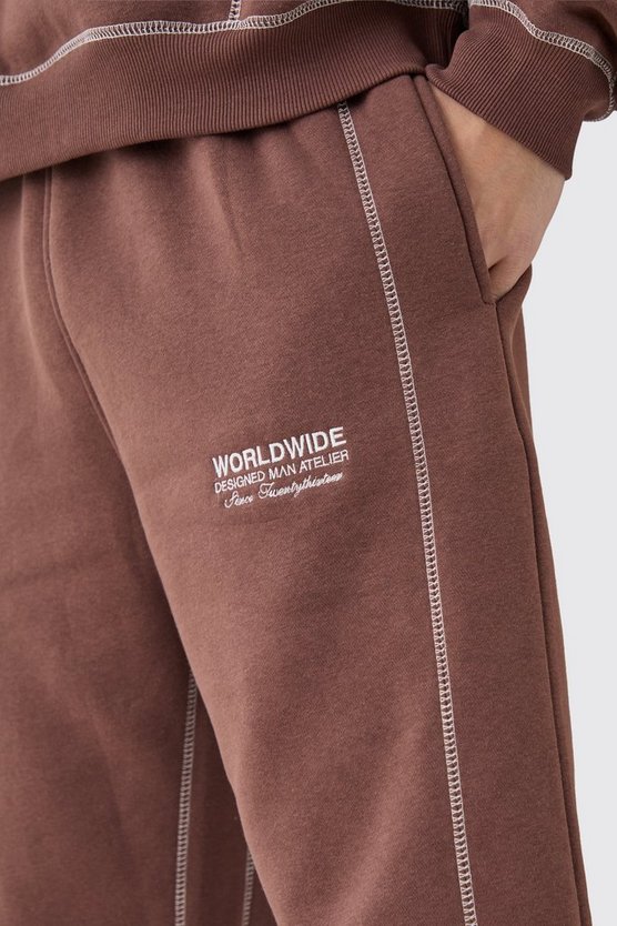 Lockere Jogginghose mit Worldwide Kontrast-Naht