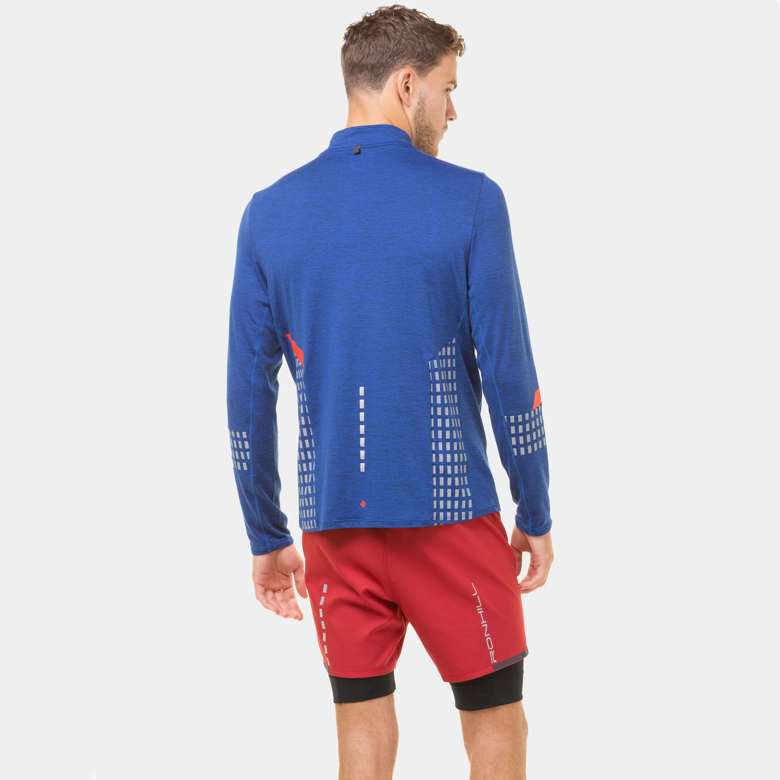Tech Afterhours 1/2 Zip Laufshirt Herren - Blau