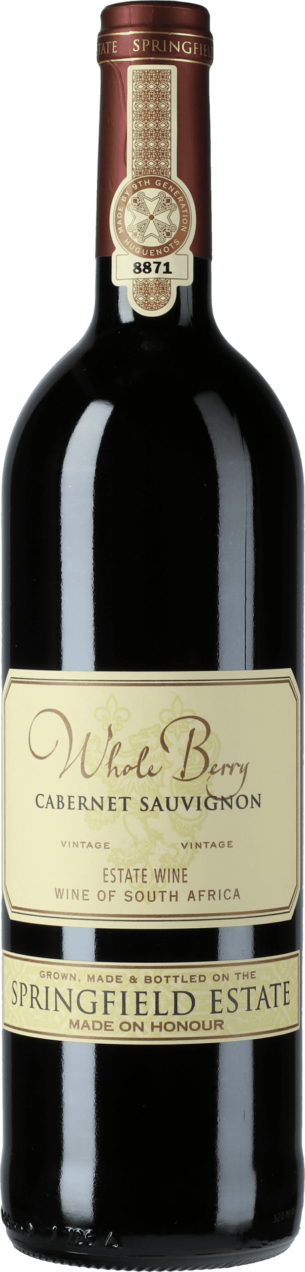 Springfield Estate Whole Berry Cabernet Sauvignon 2019