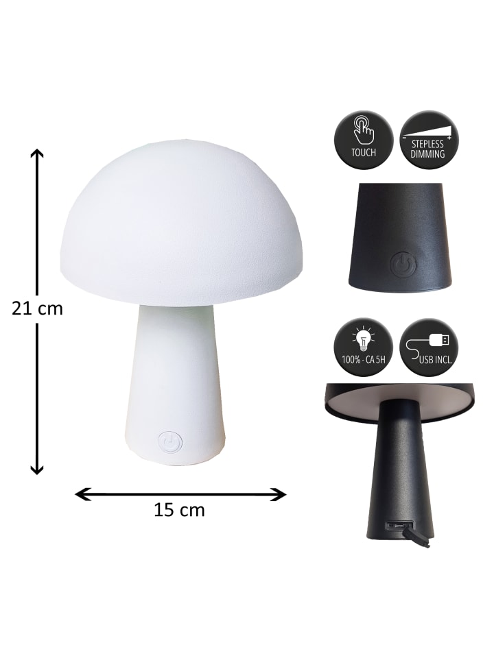 Coen Bakker LED Pilz Tischlampe dimmbar Touch Farbwechsler IP44 Innen Außen 15x21cm Weiß günstig kaufen onesize