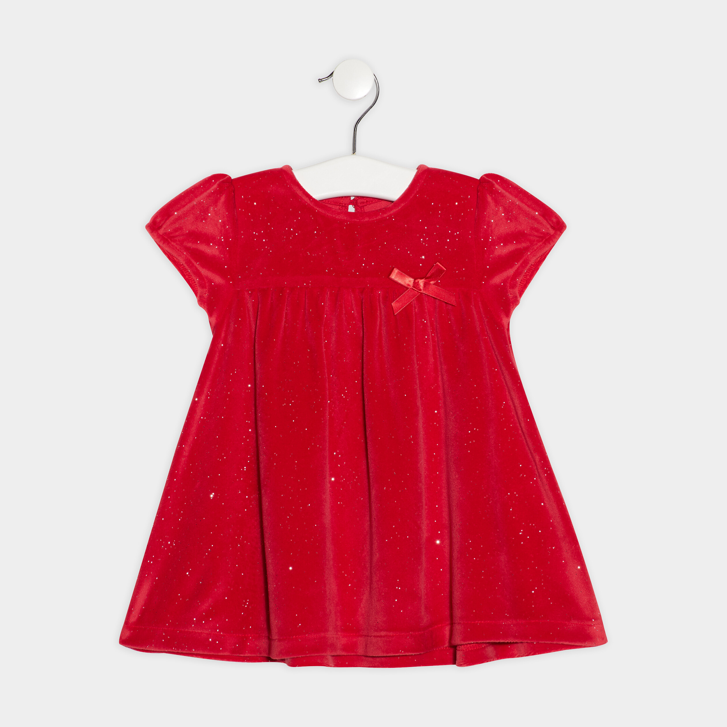 Robe évasée velours rouge bébé fille | La Halle