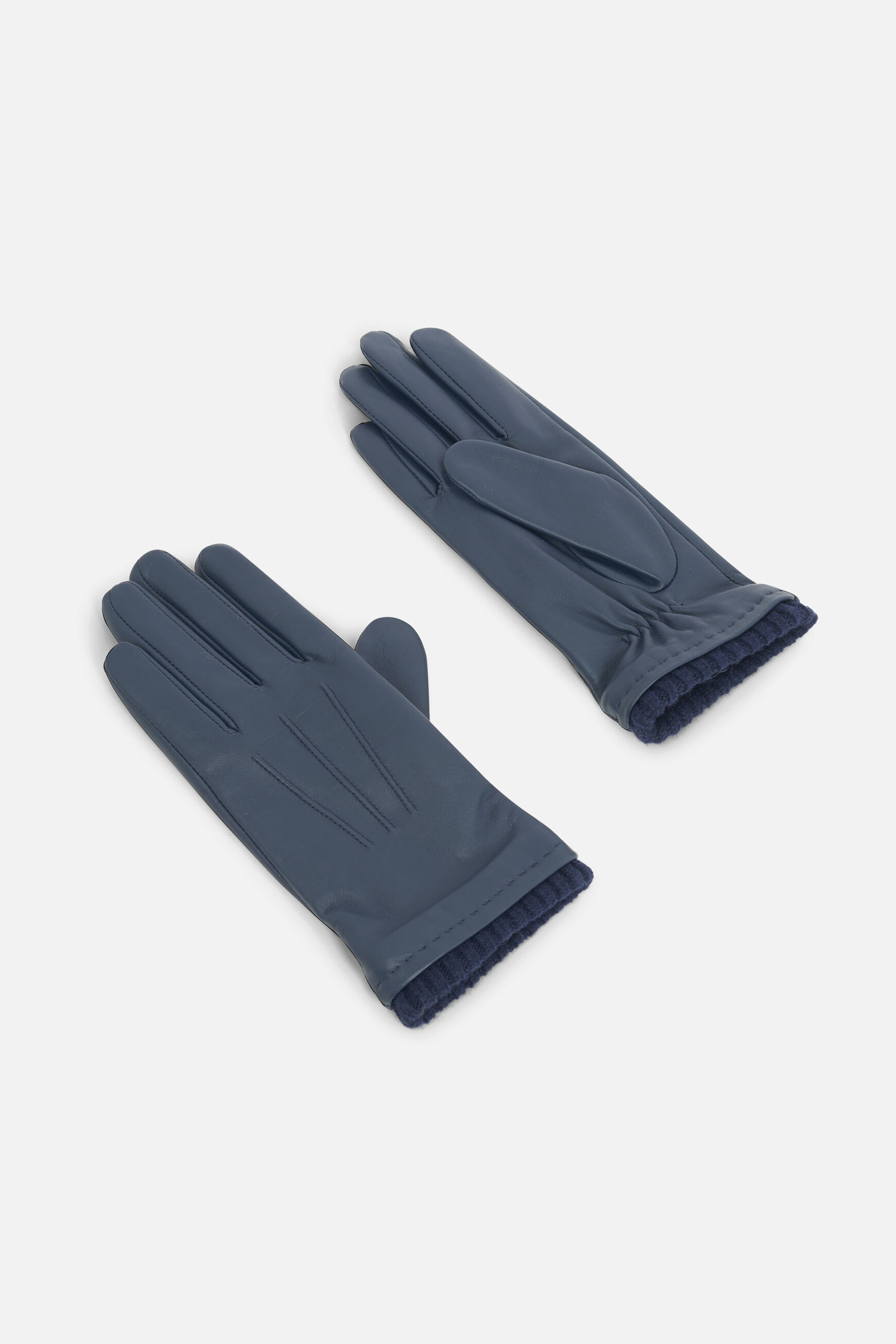 gants gary 100% cuir bleu marine femme