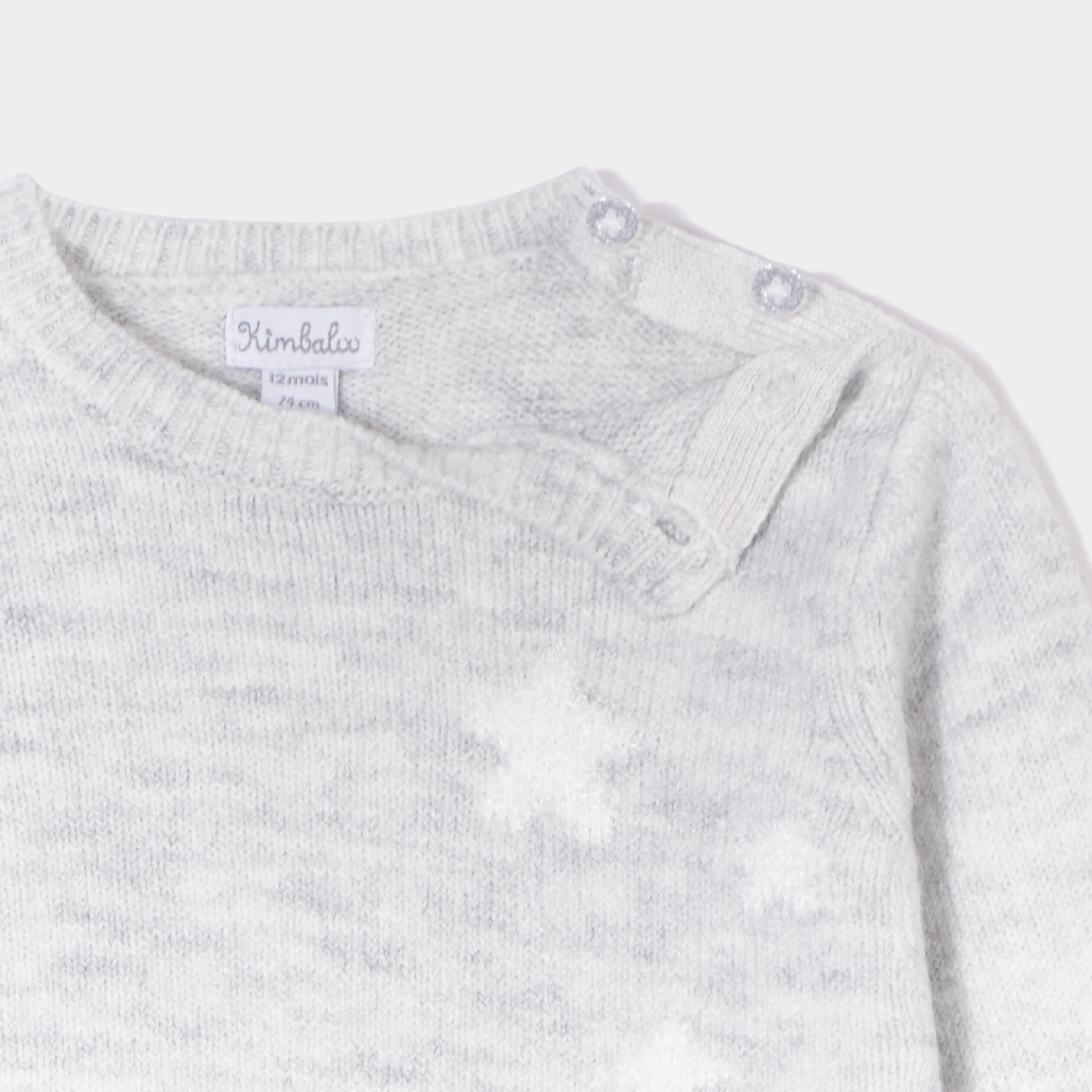 Robe pull épaule boutonnée Kimbaloo gris clair bébé fille | La Halle