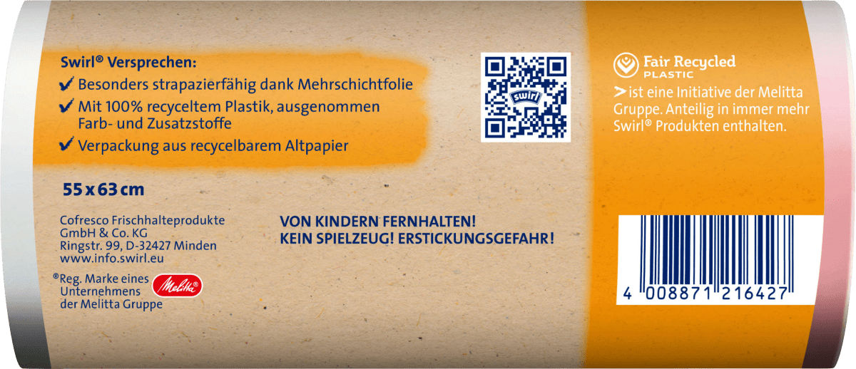 Müllbeutel 35 l Zugband mit 100 % recyceltem Plastik, 15 St