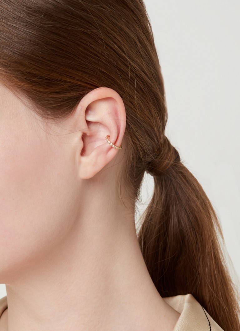 Culet Jewellery Bezel ear cuff of 18 carat yellow gold with diamond