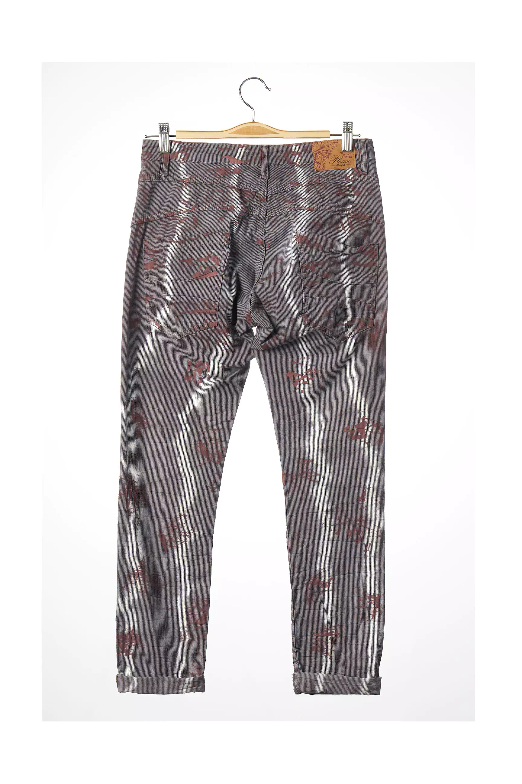 Please Pantalons Droits Femme couleur gris