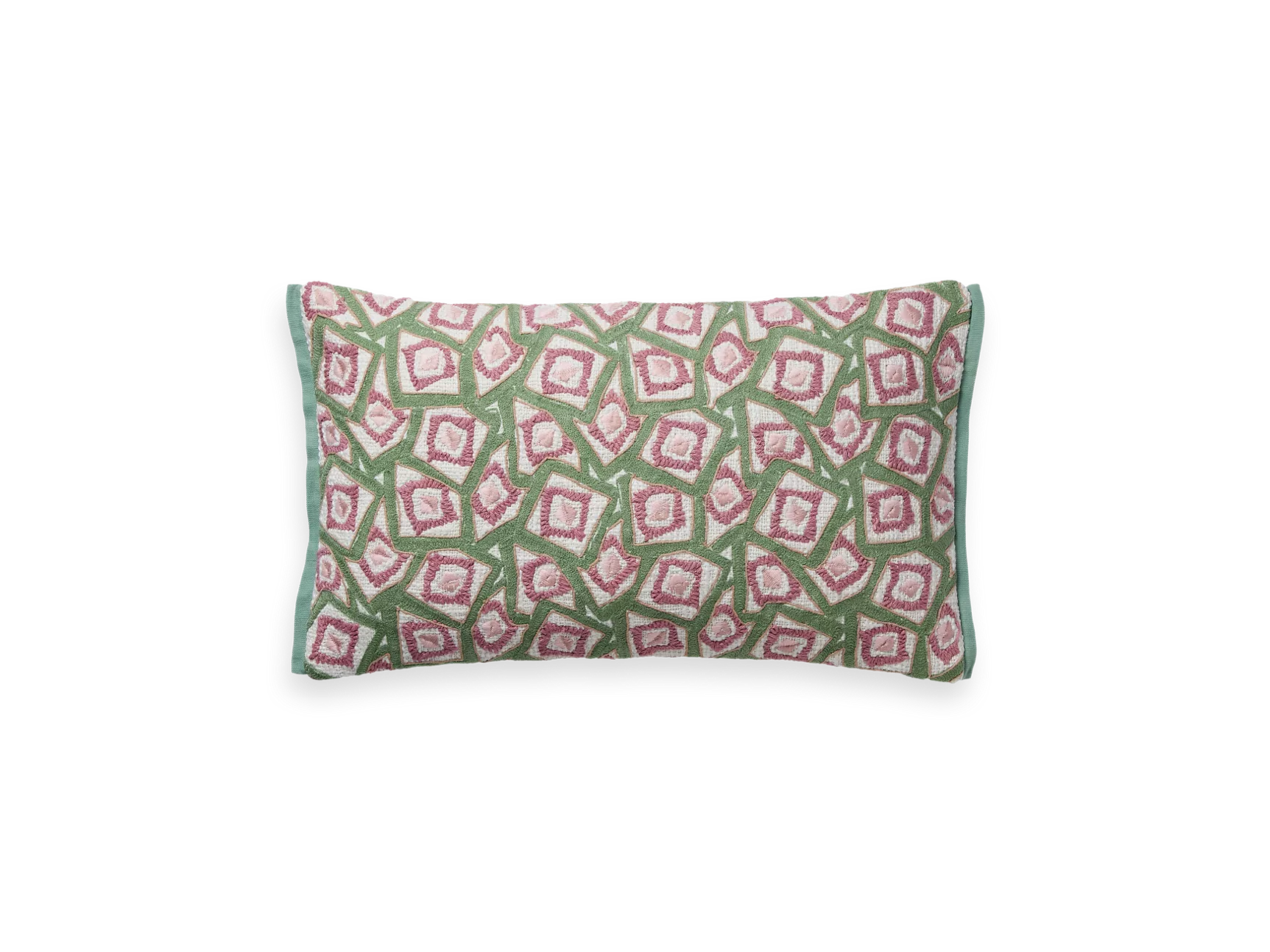 Housse de coussin Punjab, cadre menthe, 50 x 30 cm
