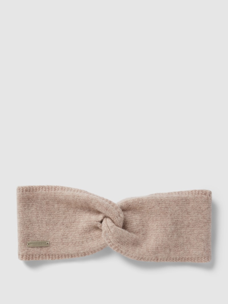 Stirnband mit Label-Detail in beige meliert
