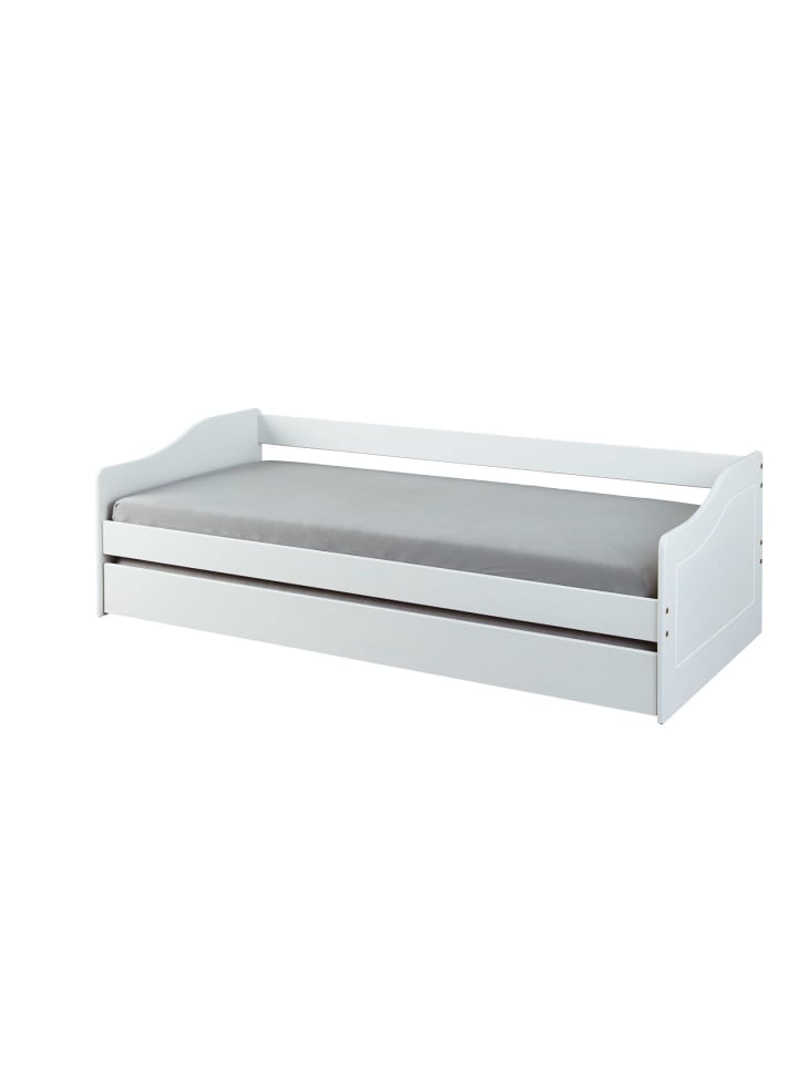 ebuy24 Bett Leonie Weiß 207 x 97 cm günstig kaufen onesize