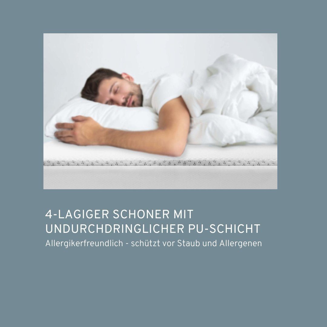 Matratzenschoner EaZzzy Matratzenschoner 70*160*38 cm Genius, 38 cm Höhe, wasserdichte Matratzenauflage für Matratzen & Topper, besonders weich, atmungsaktiv und geräuschlos