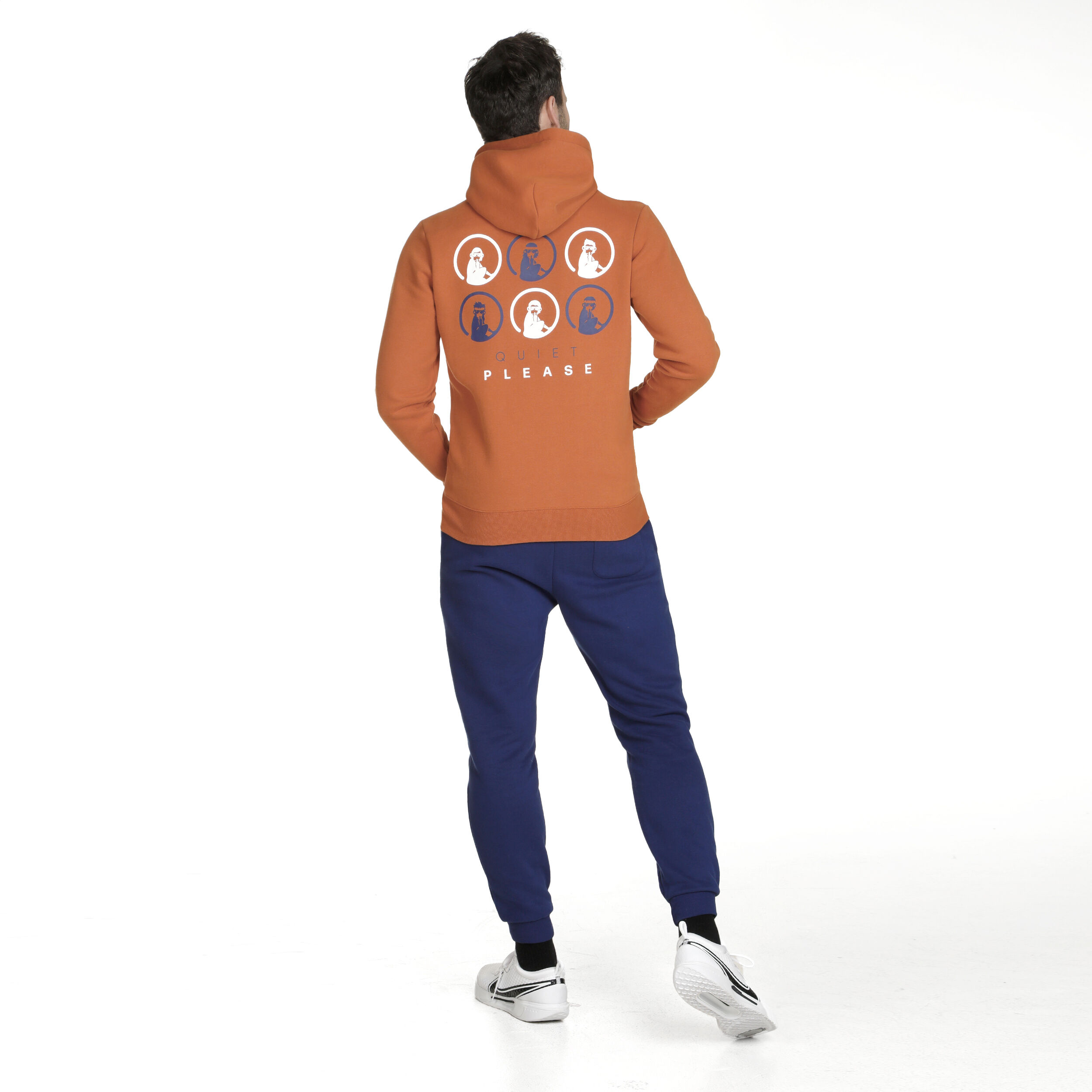 Retro Monkey Sweatjacke Herren - Orange, Mehrfarbig