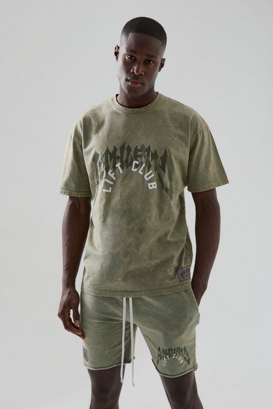 Man Active Oversize T-Shirt-Set mit Rest Day Print