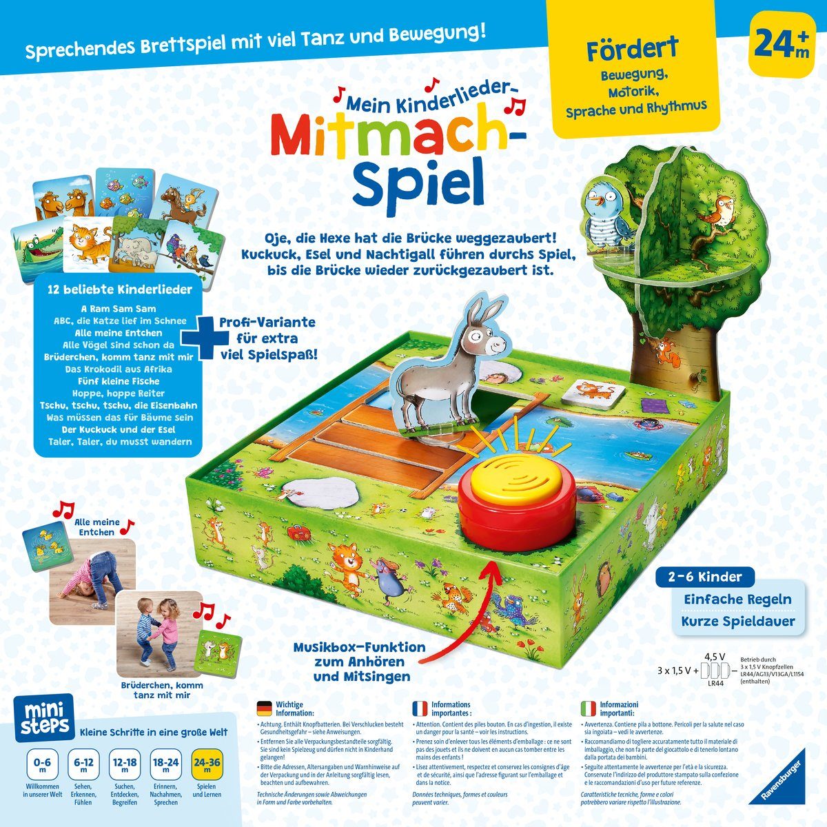 Ravensburger Spiel, ministeps® Kinderlieder-Mitmachspiel, Made in Europe, FSC® - schützt Wald - weltweit