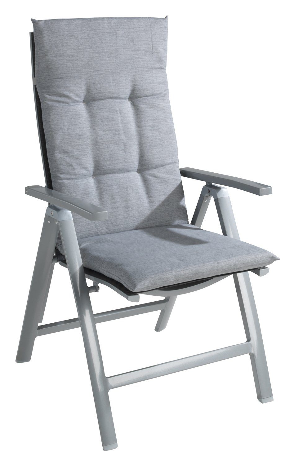 GO-DE Hochlehnerauflage STONGHA, B 48 x L 118 cm, Grau, 6er Set, (Set, 6 St), Gartenstuhlauflagen für Hochlehnstühle