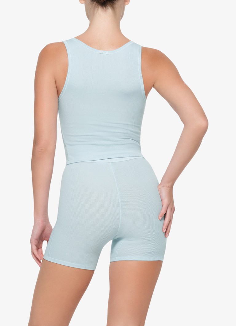 SKIMS  Cotton Rib high waist korte loungebroek met ribstructuur