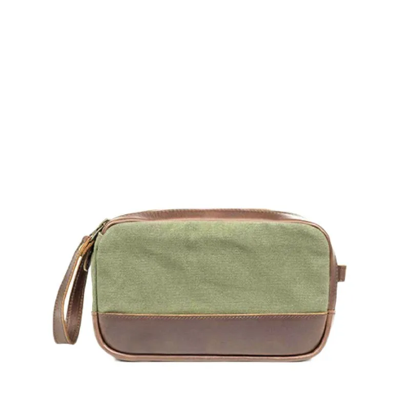 Buckle & Seam Kulturbeutel Bruno - Canvas Grün \/ Stripes