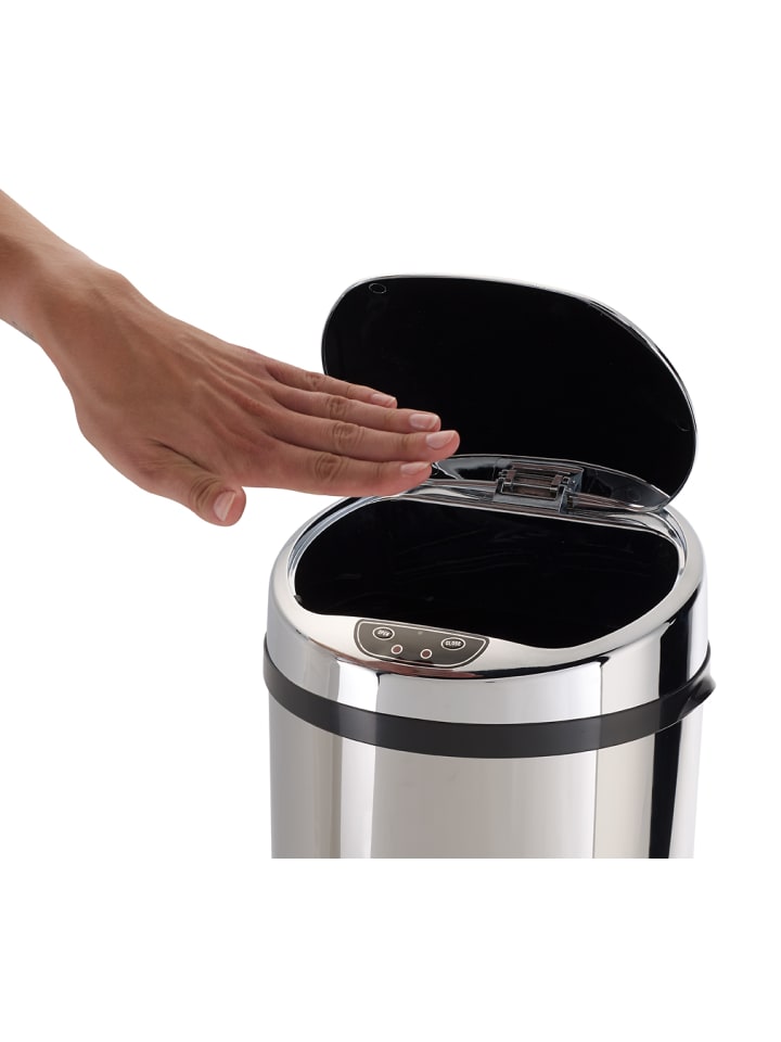 Echtwerk Edelstahl Abfalleimer mit Sensor 30 l in Silber günstig kaufen onesize