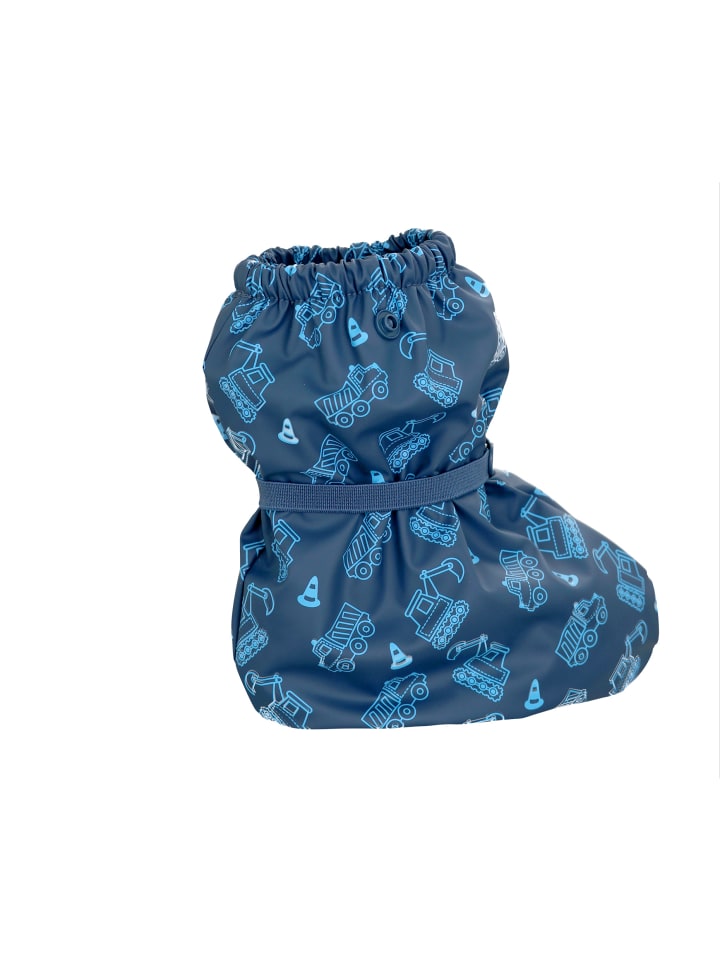 Playshoes Regenfüßlinge mit Fleece-Futter Baustelle in Marine günstig kaufen