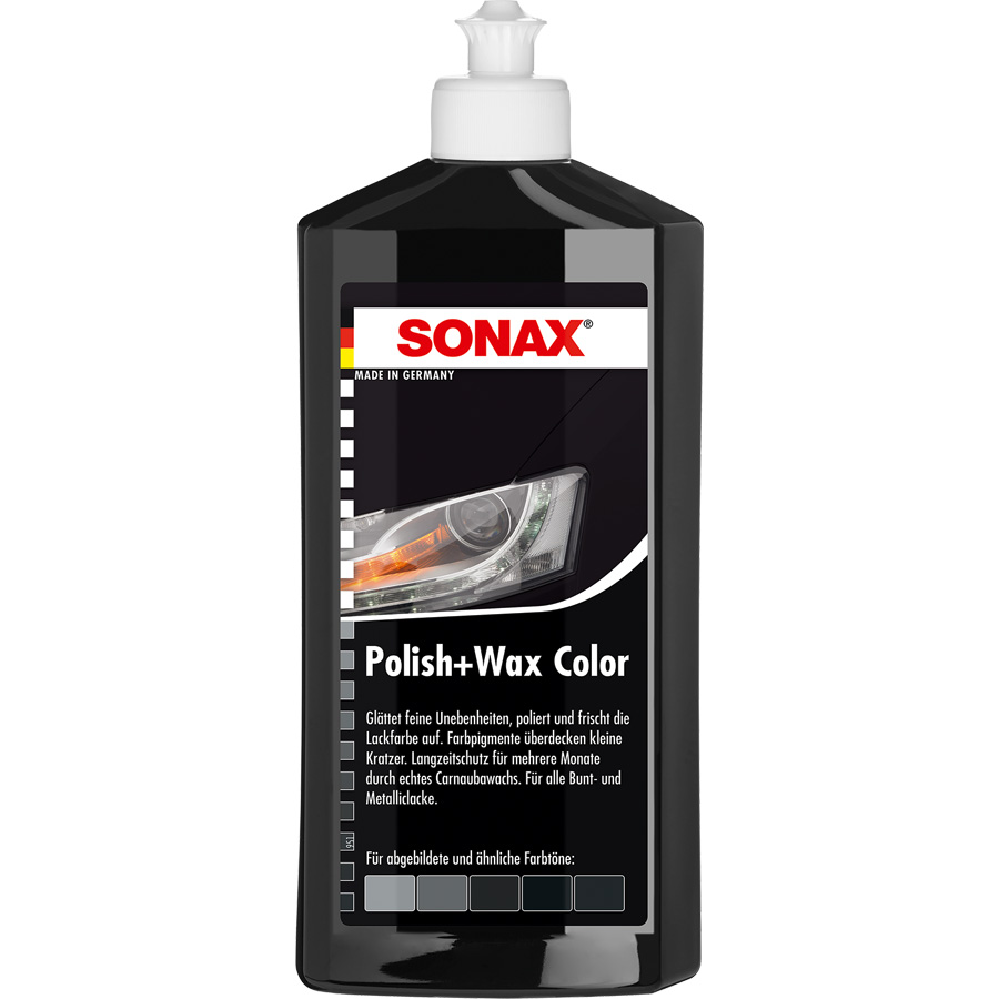 SONAX 296100 Politur Polish & Wax Color Pro schwarz 500 ml - ATU