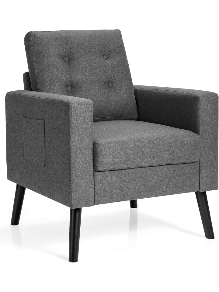 COSTWAY Relaxsessel mit 2 Taschen 81x67x86cm in Grau günstig kaufen onesize