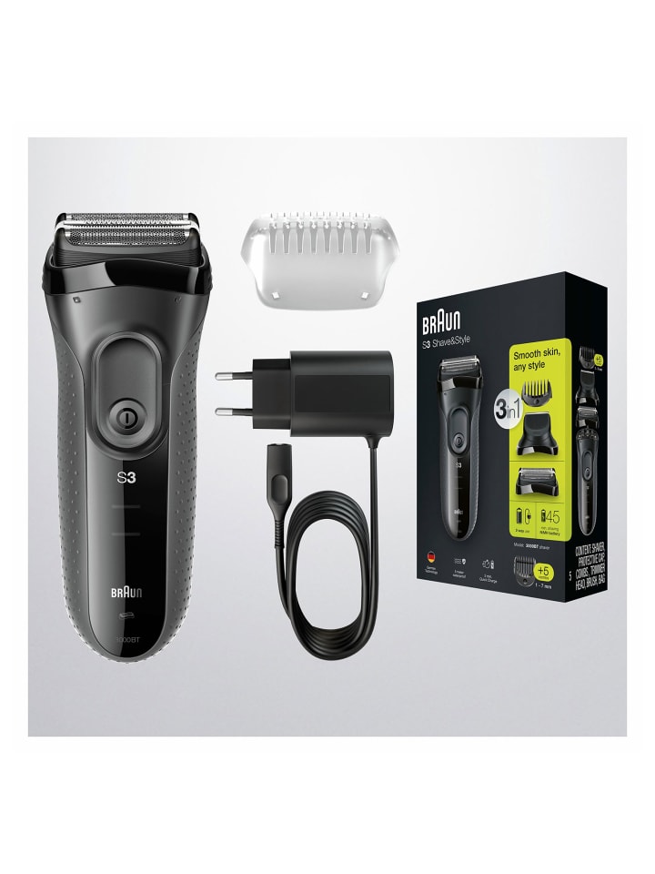 Braun Herrenrasierer Series 3 3000BT in Schwarz günstig kaufen onesize