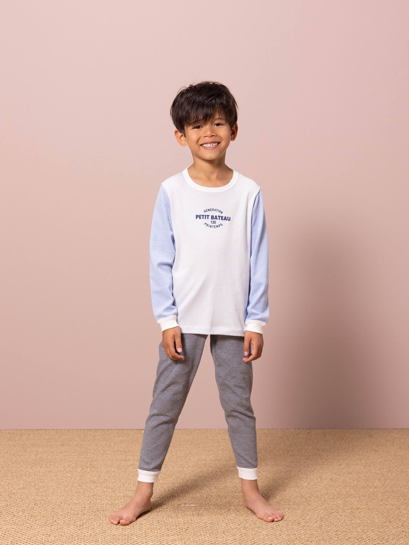 Pyjama en coton bio PETIT BATEAU marine