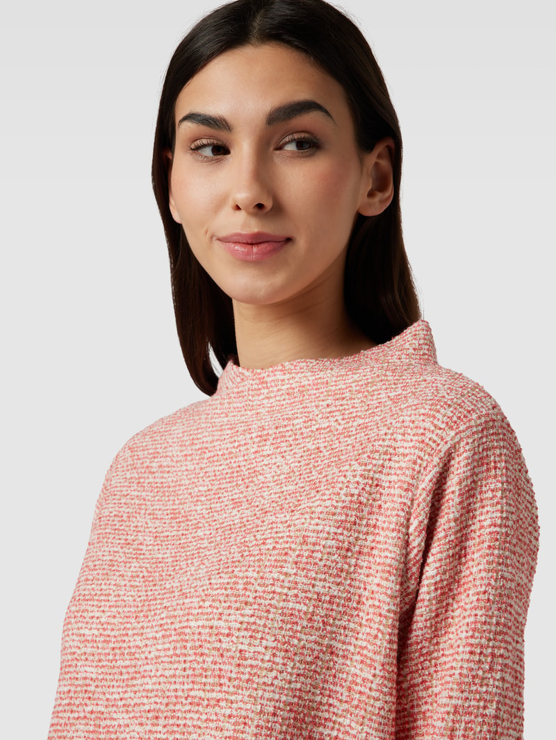 Sweatshirt mit drapiertem Stehkragen Modell 'Guponna' in koralle