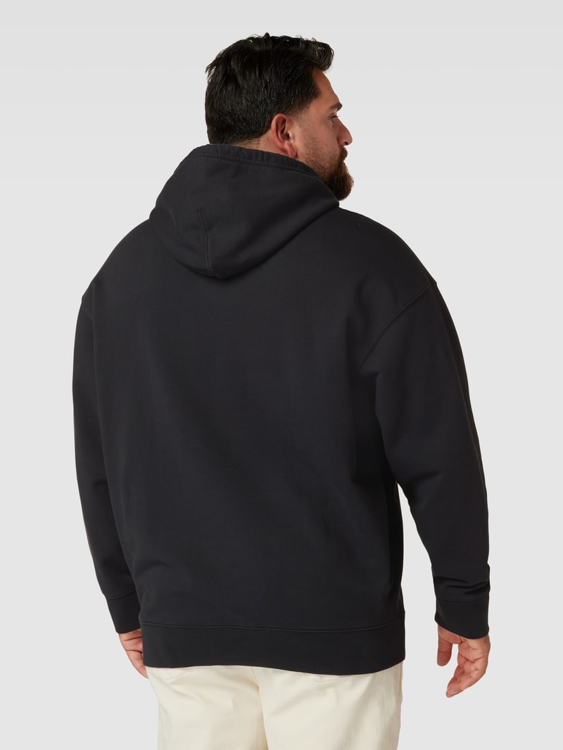 PLUS SIZE Relaxed Fit Hoodie mit Label-Print in schwarz