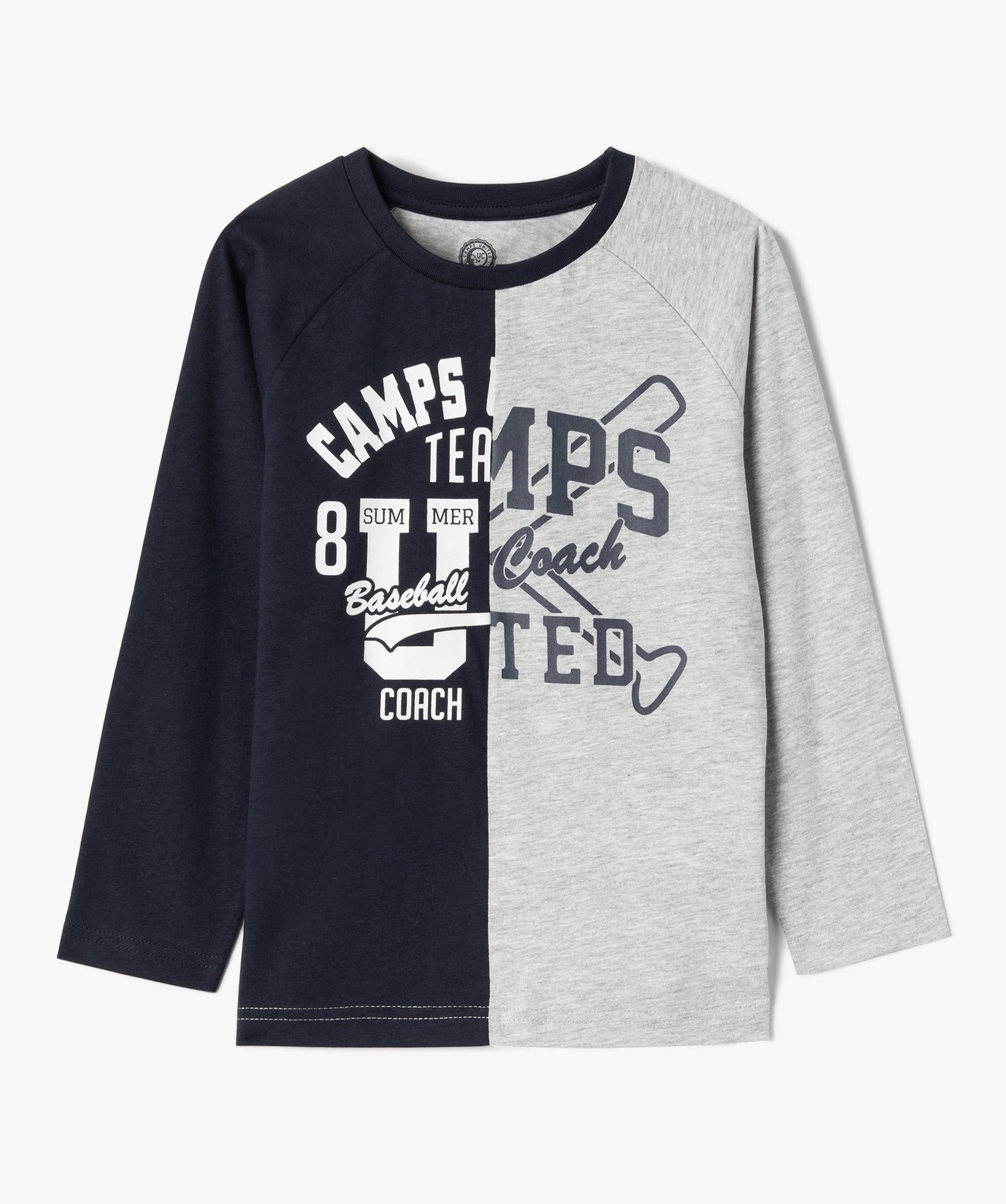 Tee-shirt Garçon bicolore avec inscription — Camps United bleu | GEMO