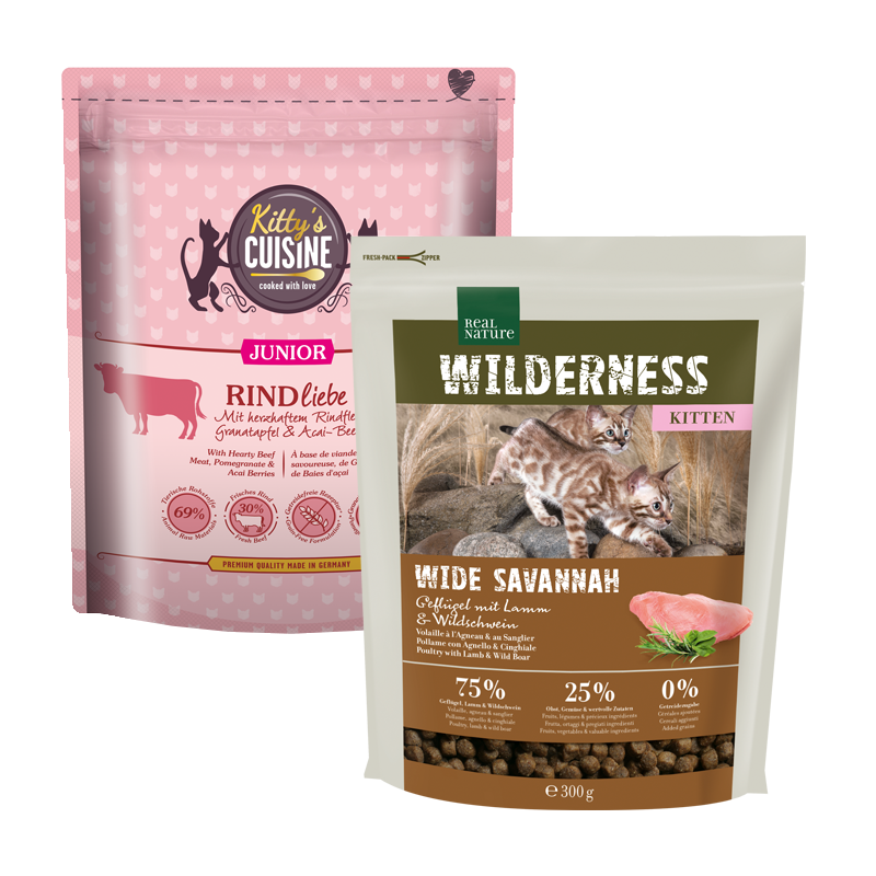 Kitty's Cuisine Trockenfutter Kitty's Cuisine & REAL NATURE WILDERNESS Kitten Probierpaket