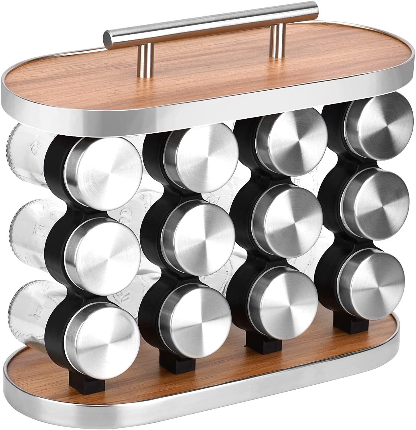 Melody Gewürzregal Gewürzregal Set Universal Küchen-Organizer Gewürzständer, mit 12 Gewürzgläsern 12-tlg., Gewürzaufbewahrung