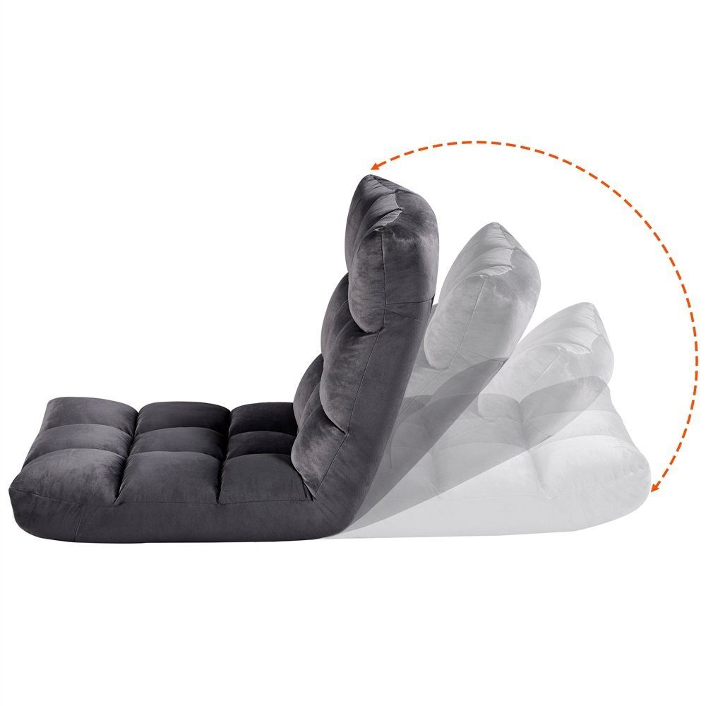 Yaheetech Relaxsessel, Bodensessel Faltbar, Lazy Sofa, Lesesessel für Zuhause