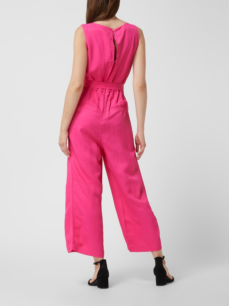 Jumpsuit mit Leinen-Anteil in pink