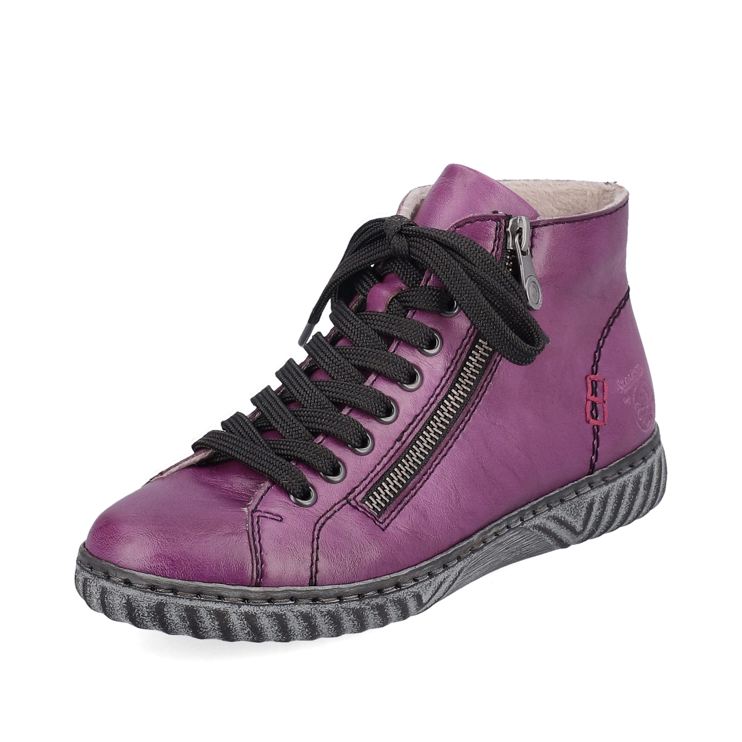 Rieker Damen Schnürstiefel aubergine-schwarz