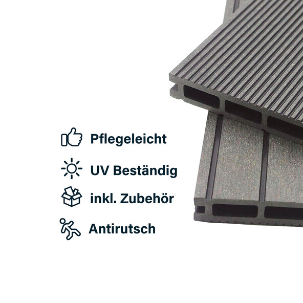 WPC Terrassendielen SAMANA, hellgrau, 2m²