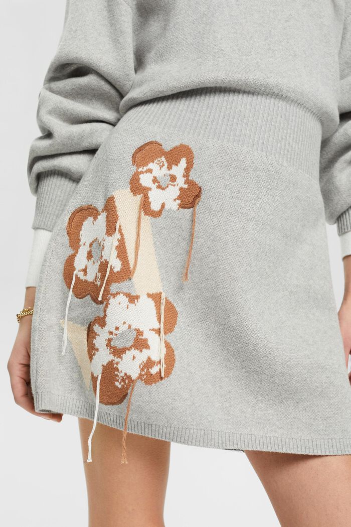 Fit-and-flare-Kleid mit floralem Jacquard-Muster