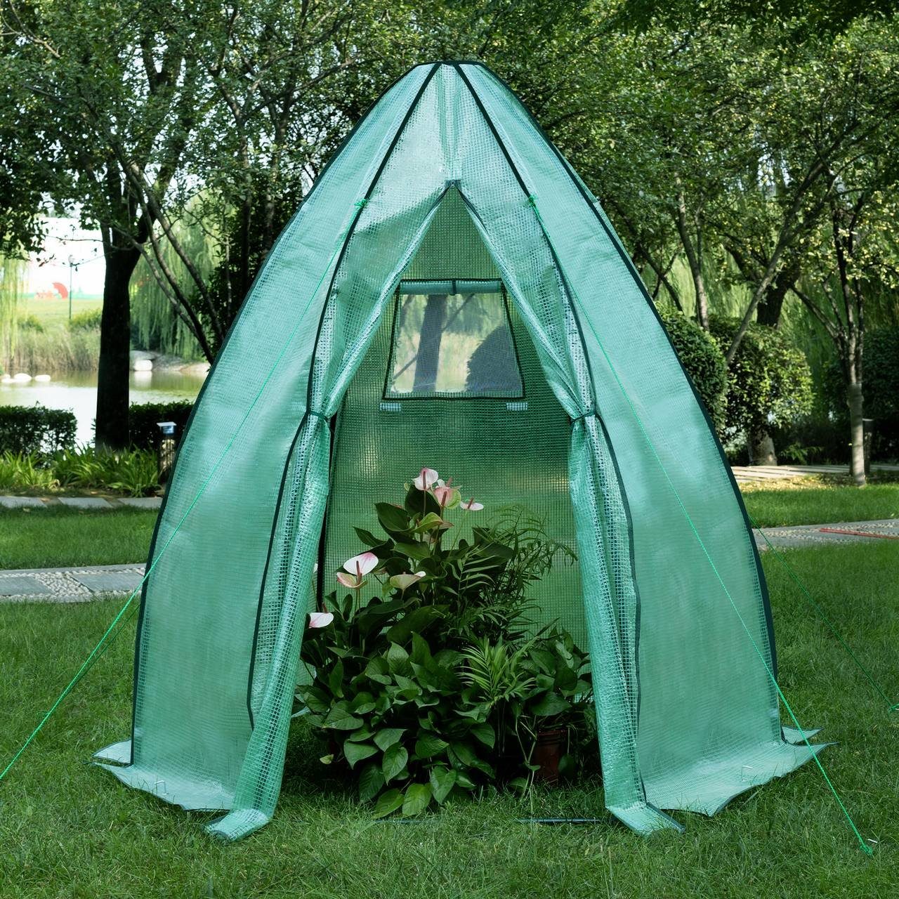 Woltu Foliengewächshaus, BxTxH: 160 x 160 x 180,00 cm, PE halbtransparente Tomatenhaus, Winterschutz