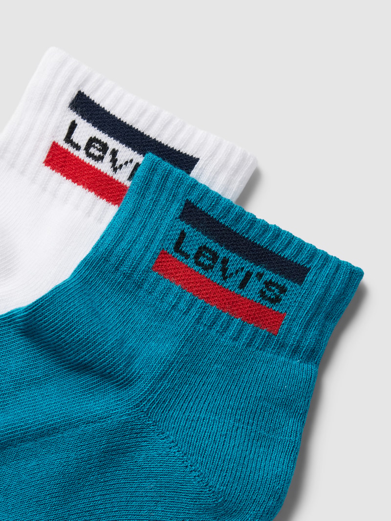 Socken mit Label-Details im 2er-Pack in petrol