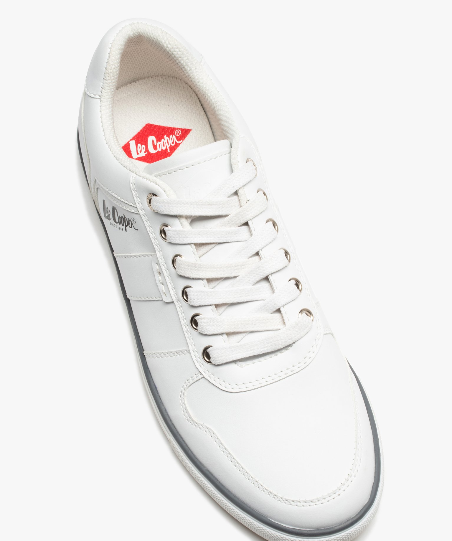 Baskets homme unies style rétro - Lee Cooper blanc | GEMO