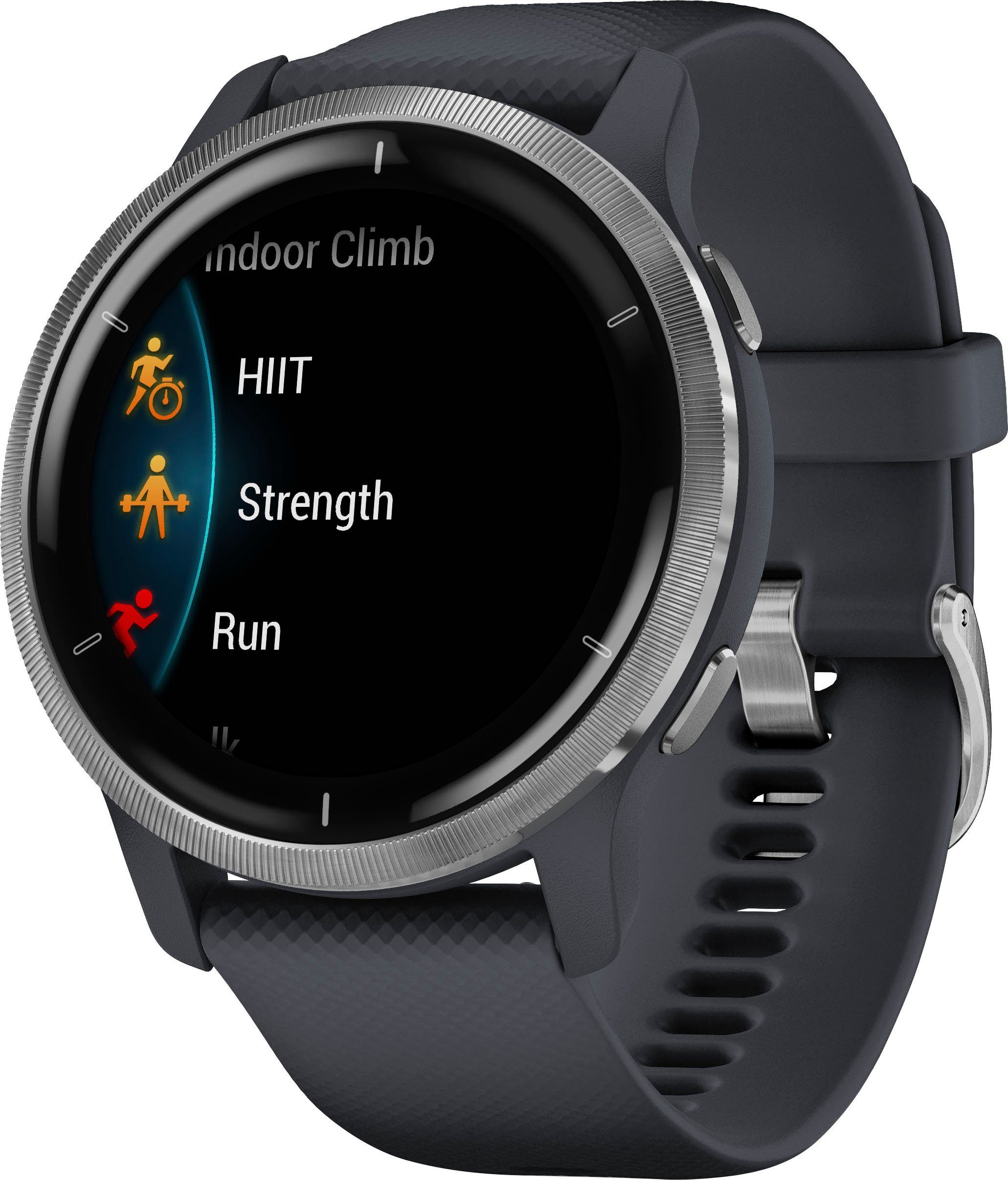 Garmin Venu 2 Smartwatch (3,3 cm/1,3 Zoll), 25 vorinstallierten Sport-Apps