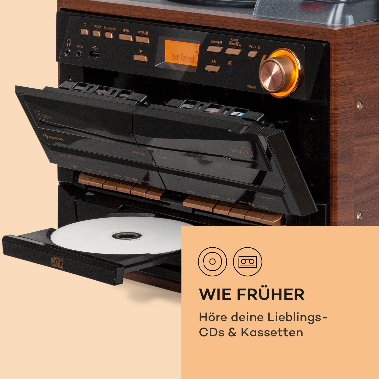 Auna 388-DAB+ Stereoanlage (FM und DAB+ Radiotuner, 10 W)