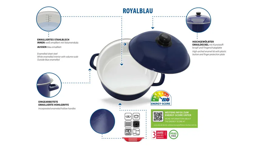 ELO Bratentopf Royalblau Ø 20cm royalblau
