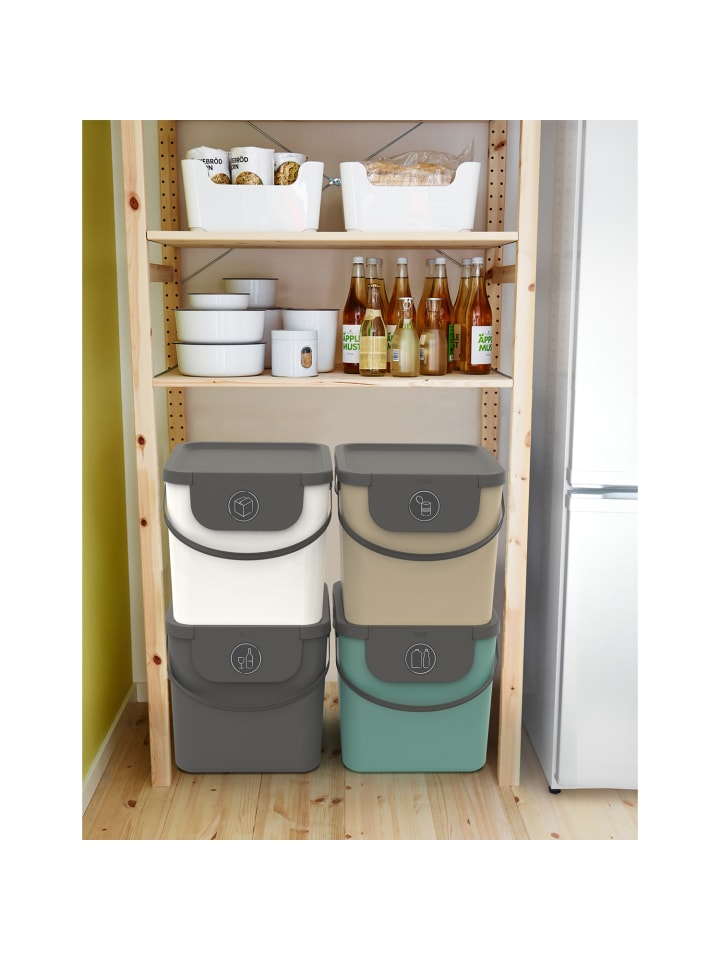 Rotho Albula Mülltrennungssystem 40 l für die Küche in Cappuccino günstig kaufen onesize