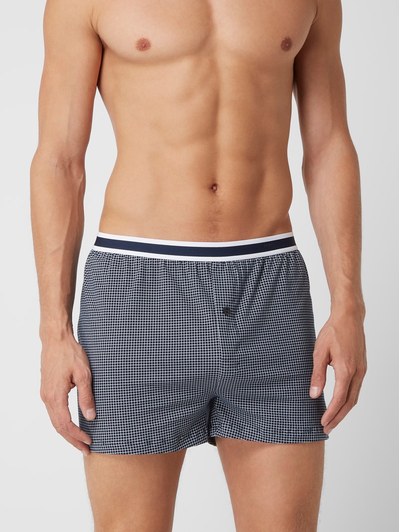Boxershorts mit Gitterkaro in dunkelblau