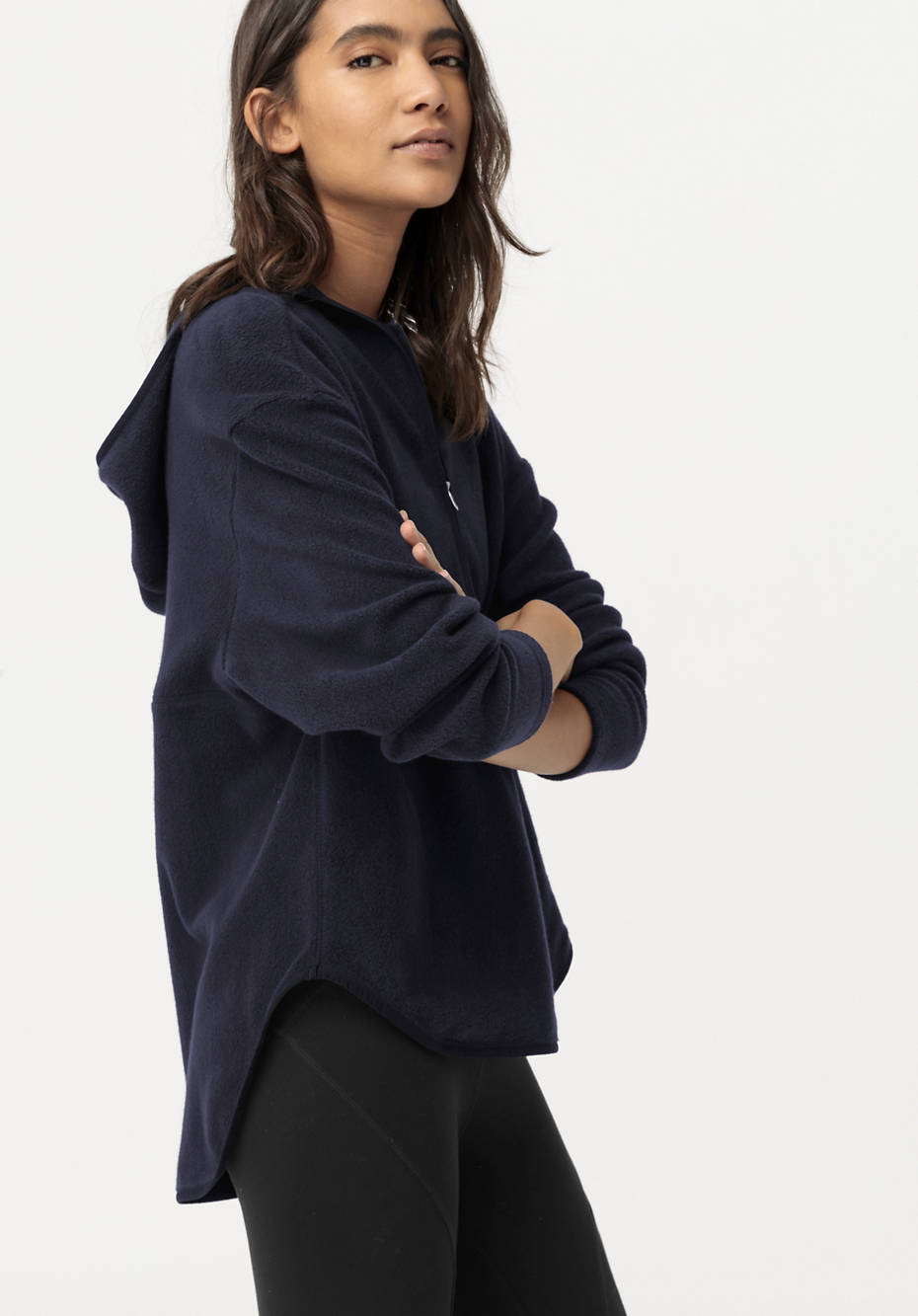Fleece-Hoodie aus reiner Bio-Baumwolle