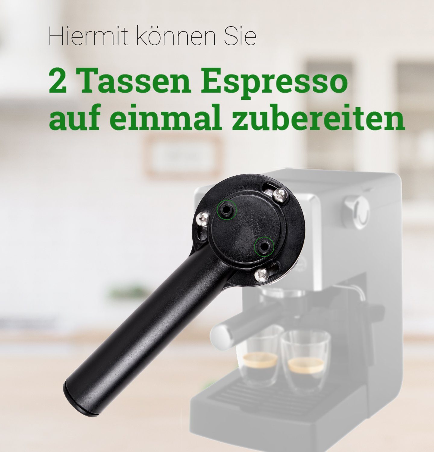 VIOKS Siebträger-/Filterkaffeemaschine Ersatz für Philips Saeco 996530067961, Siebträger mit Sieb für Kaffeemaschine