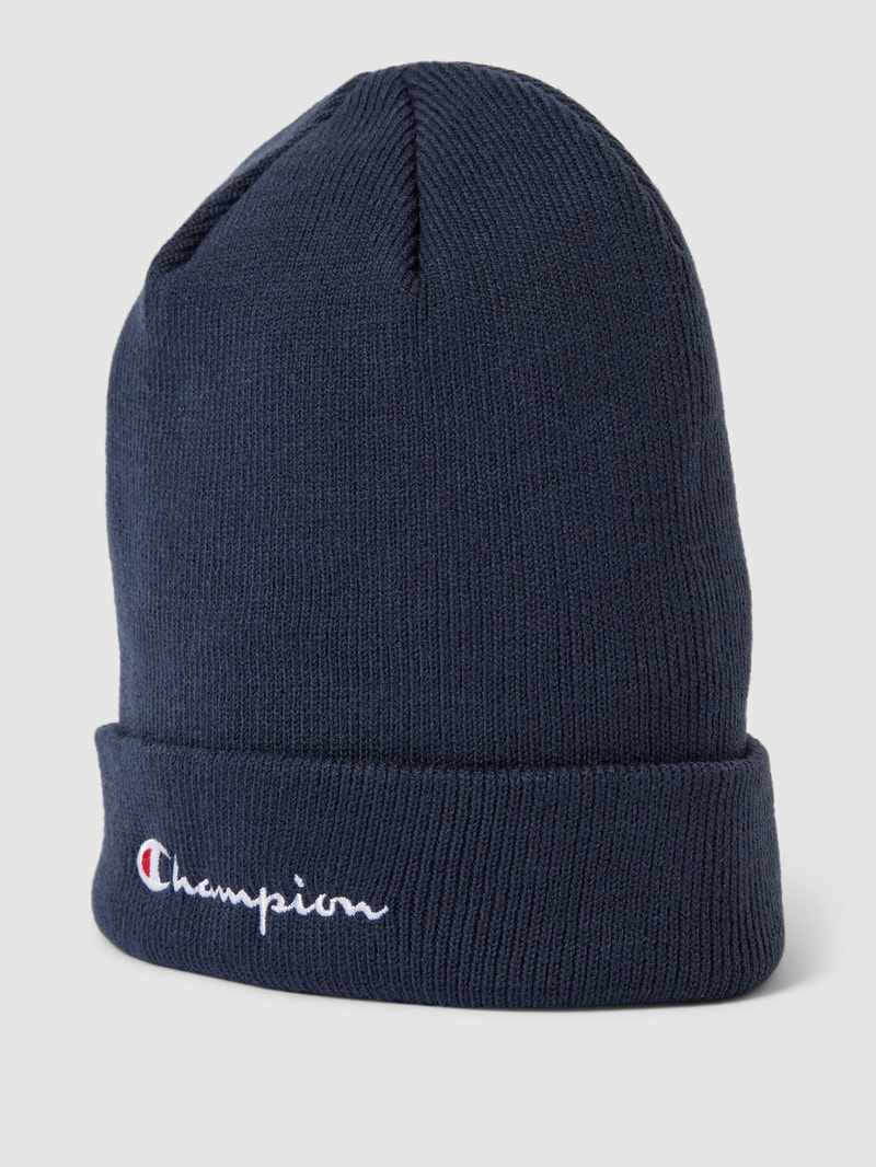 Mütze mit Label-Stitching in marineblau