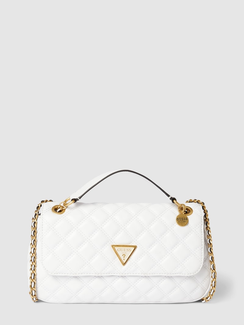 Crossbody Bag mit Label-Applikation Modell 'GIULLY' in weiß