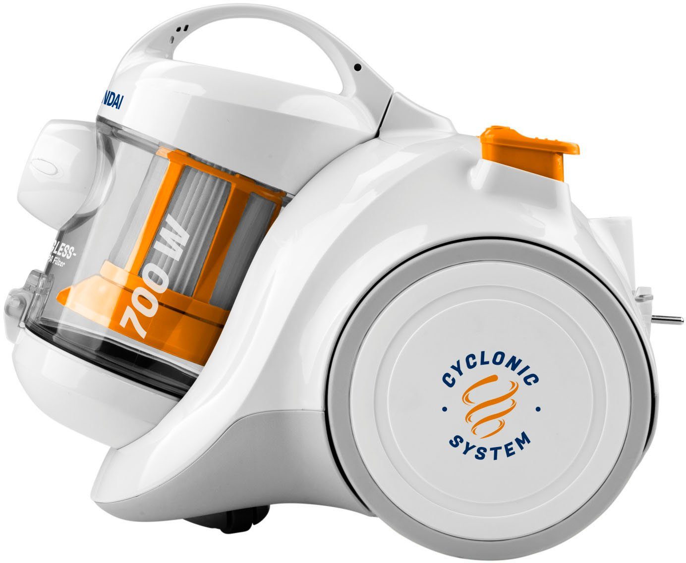 Hyundai Bodenstaubsauger VC009, 700 W, beutellos, ECOMotor, 2xHEPA-Filter, 1,5l Vo, 8m Aktion-Radius