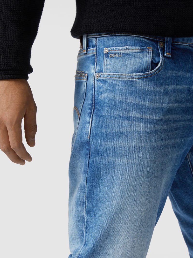 Straight Tapered Fit Jeans mit Stretch-Anteil Modell '3301' in jeans